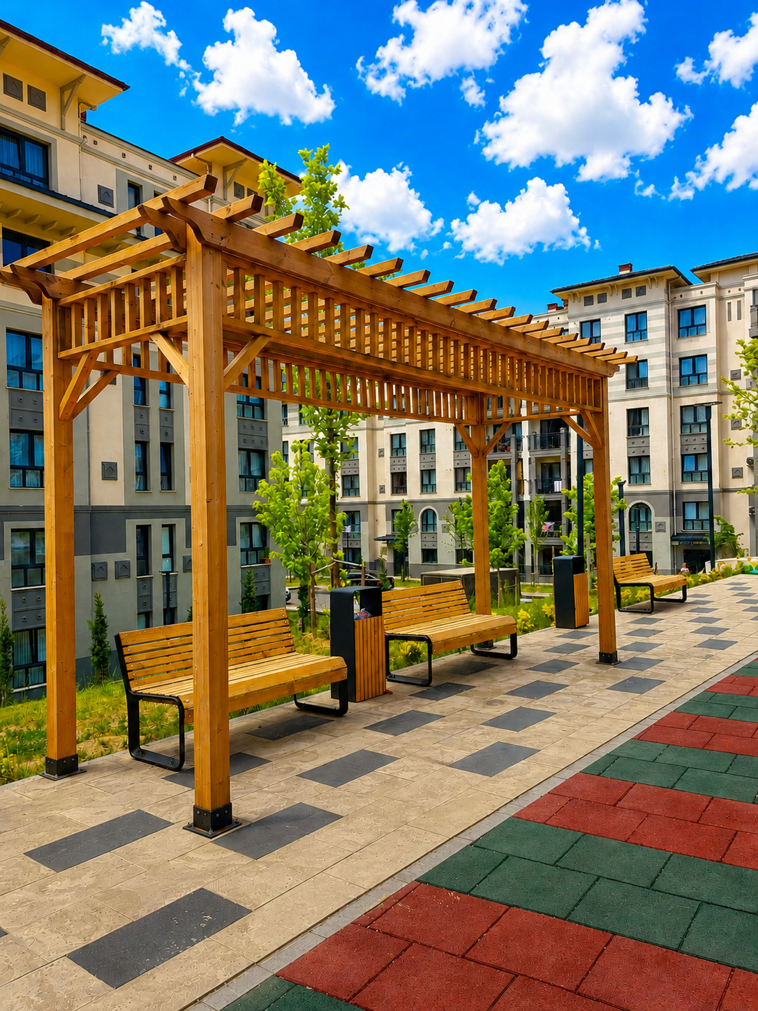 TEBER Park Peyzaj - pergola ve kent mobilyası projesi