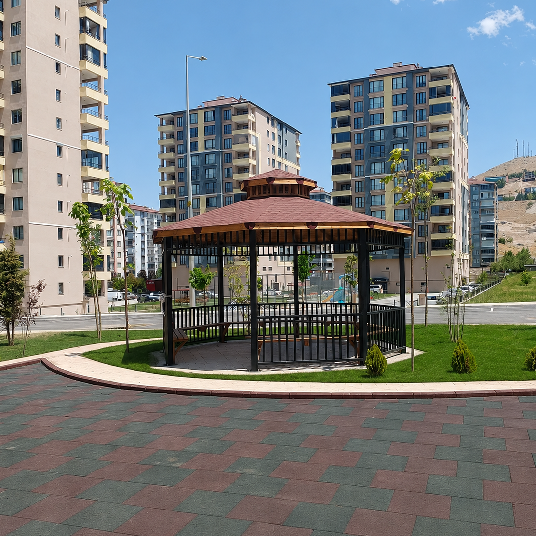 TEBER Park Peyzaj - tamamlanmış gazebo projesi